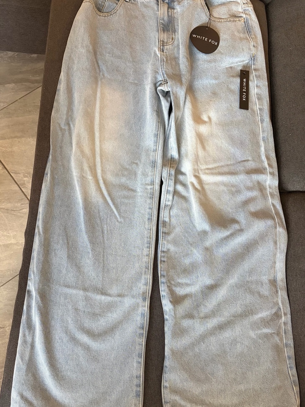 White Fox Boutique Light Blue Wide Leg Flare Jeans